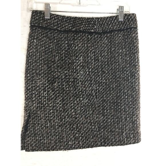 Ann Taylor Petite Short Woven Skirt Black Gray White Women's Size 0 Petite - Picture 2 of 9